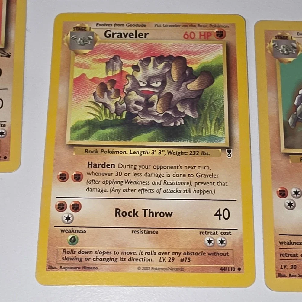 Pokemon Card Lot 7 Geodude Graveler Golem Evolution Vintage WOTC e-Reader Gym
